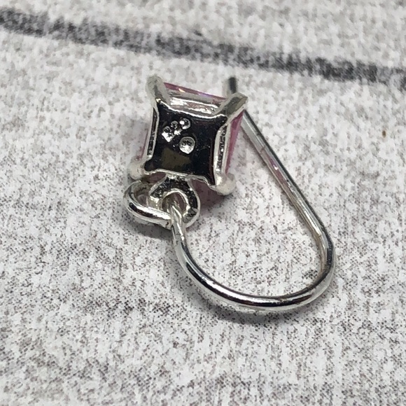 Sterling silver 925  pink earrings timeless style casual everyday fine jewelry. - Picture 5 of 7